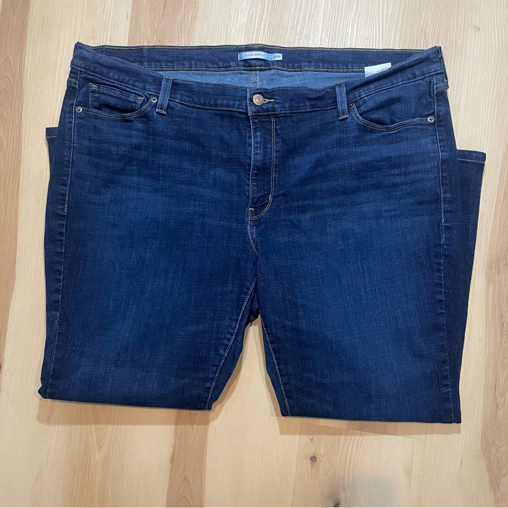 LEVIS Jeans Womens 24W Plus Size Zip Classic Bootcut Dark Wash 5-Pocket Blue